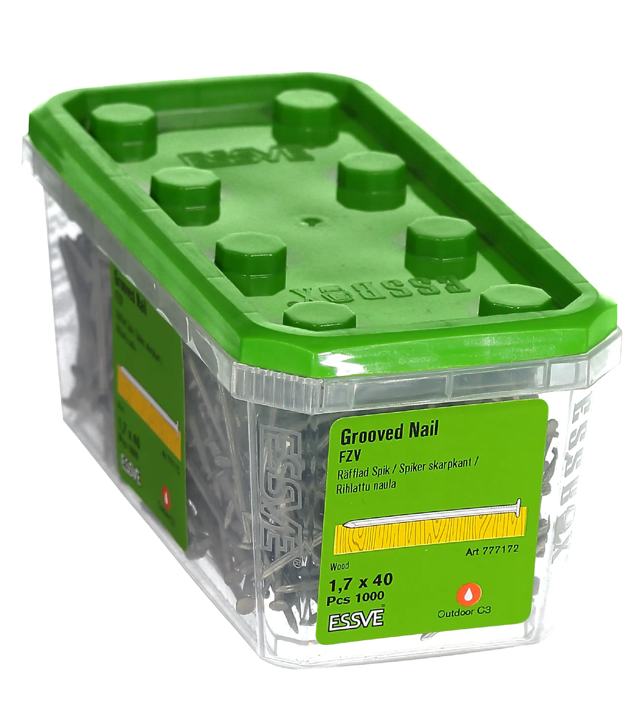 Spiker skarpkant 1,7x40 fzv -1000 varmforsinket stål null - null - 3 - Miniatyr