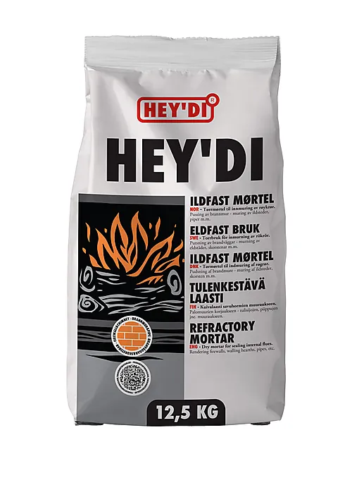 Hey'di ildfast mørtel 12,5 kg