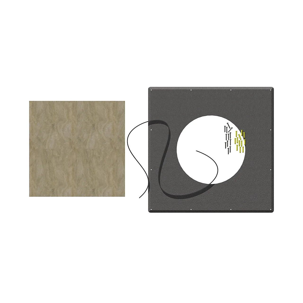 Dekkplate ø150/combi halv delt 0gr halvisolert 2-delt sort Dekkplate ø150/combi halv delt 0gr halvisolert 2-delt sort