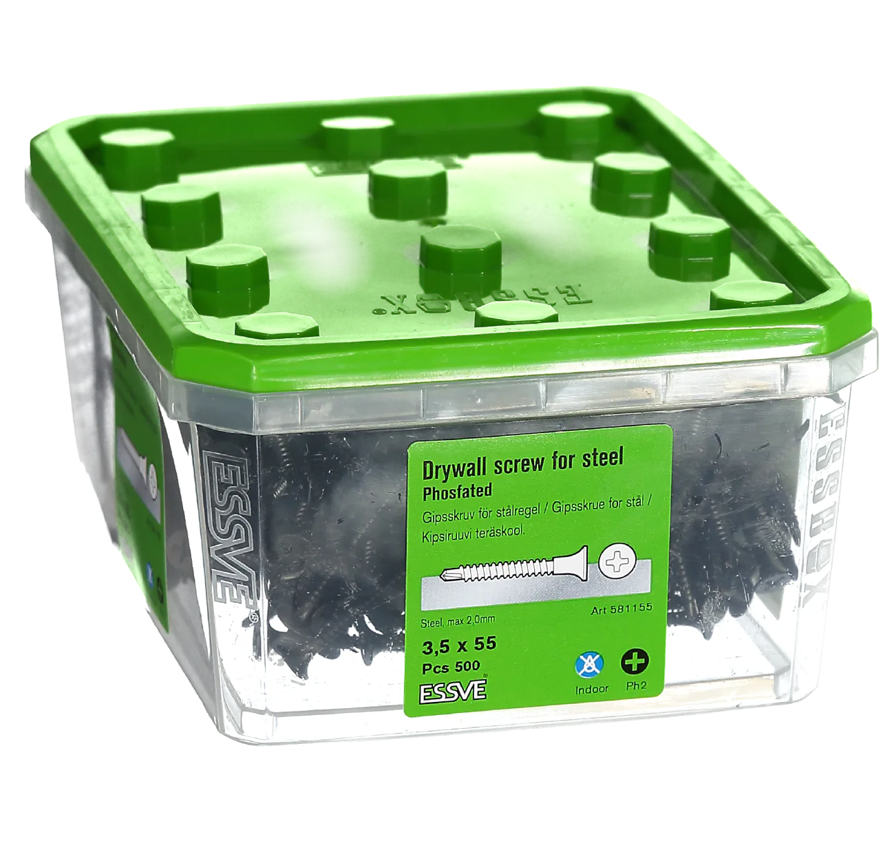 Gipsskrue borspiss 3,5x55 fos -500 for stålstender fosfatert stål null - null - 2 - Miniatyr