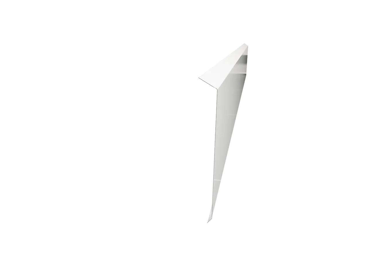 Takfot l-tak stål 200mm hvit 2m takrenne isola