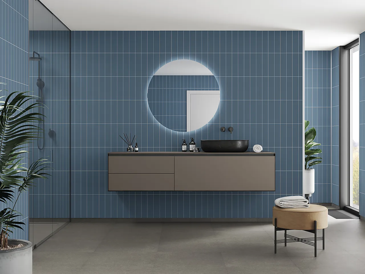 Baderomspanel 6274 08x30cm dusty blue null - 8x30 - 2 - Miniatyr