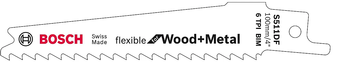 Bajonettsagblad s511df flexible tre og metall pakke a 5 stk