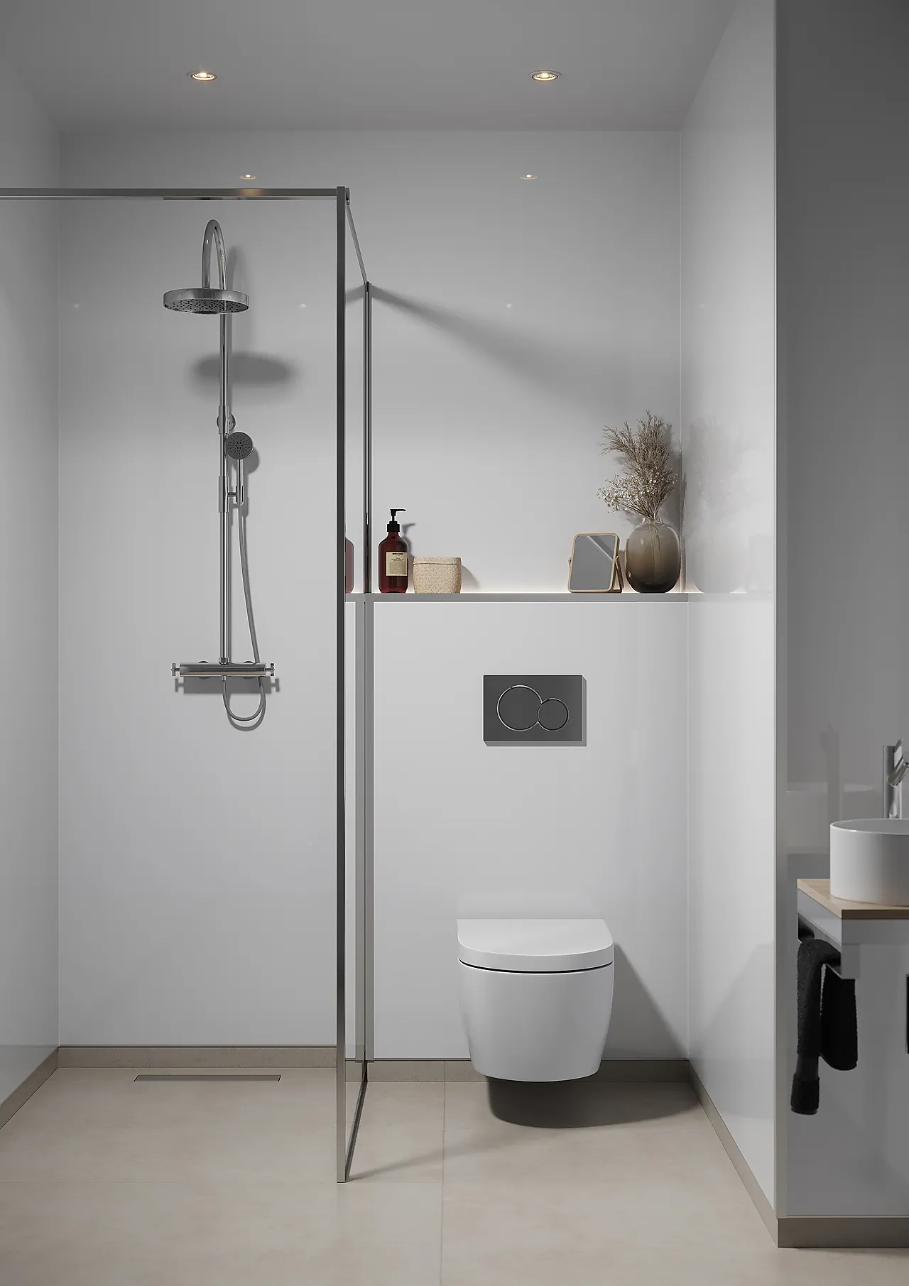 Fibo Baderomsplate hvit Høyglans