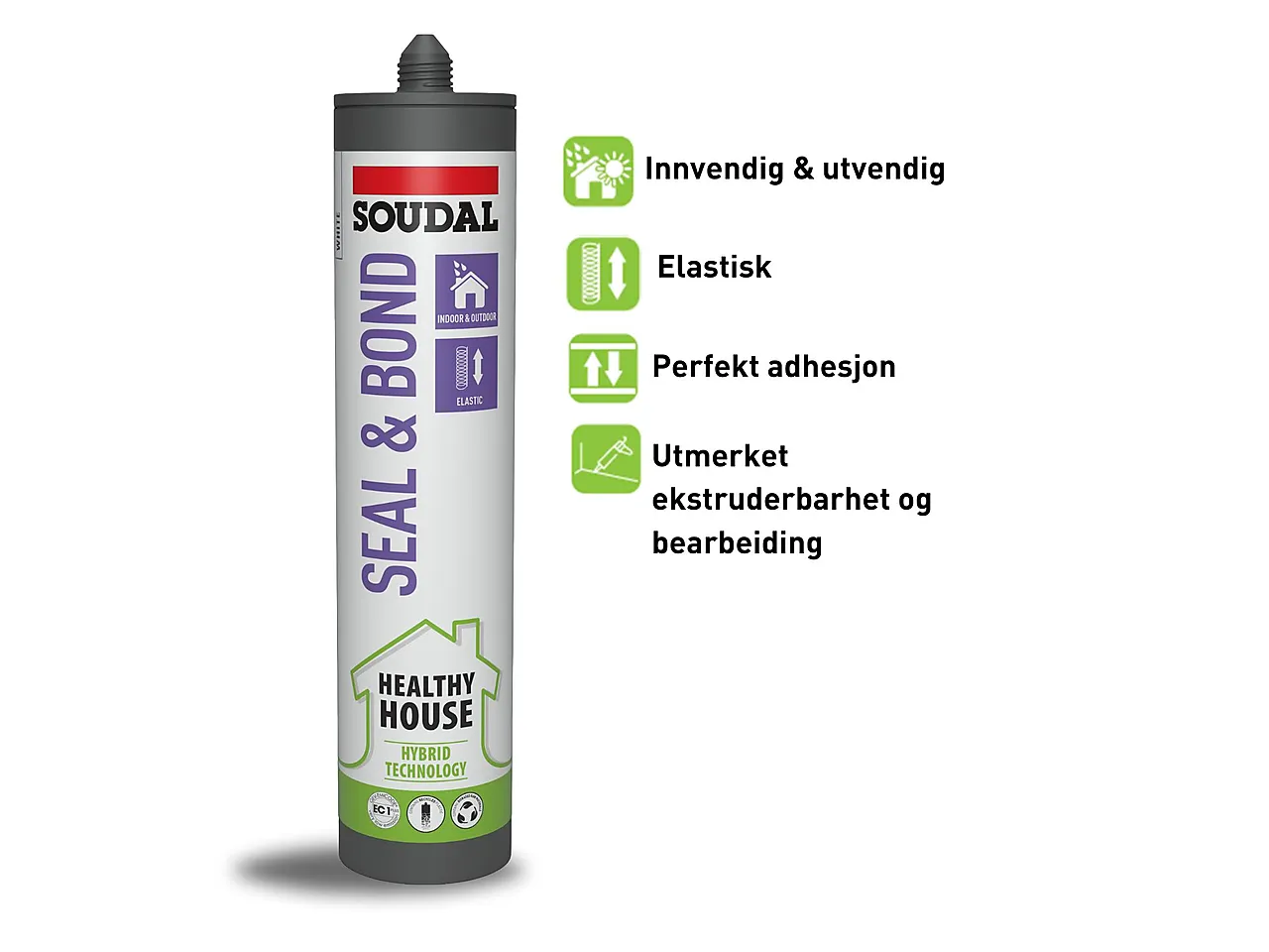 Fugemasse Seal&Bond hvit 290 ml