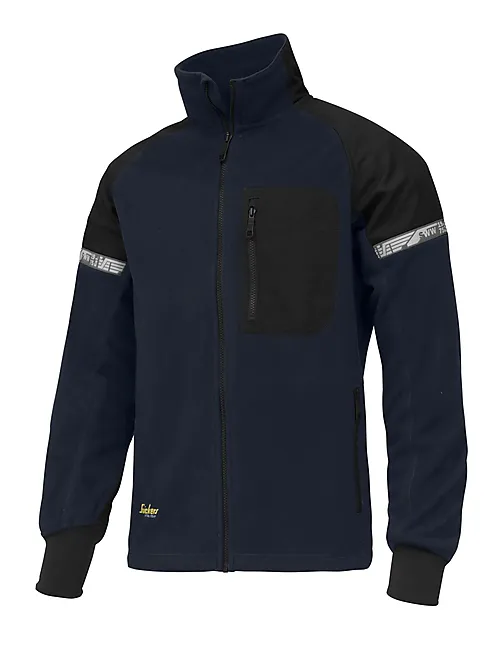 Fleecejakke 8005 AllroundWork vindtett Mørkblå/sort M