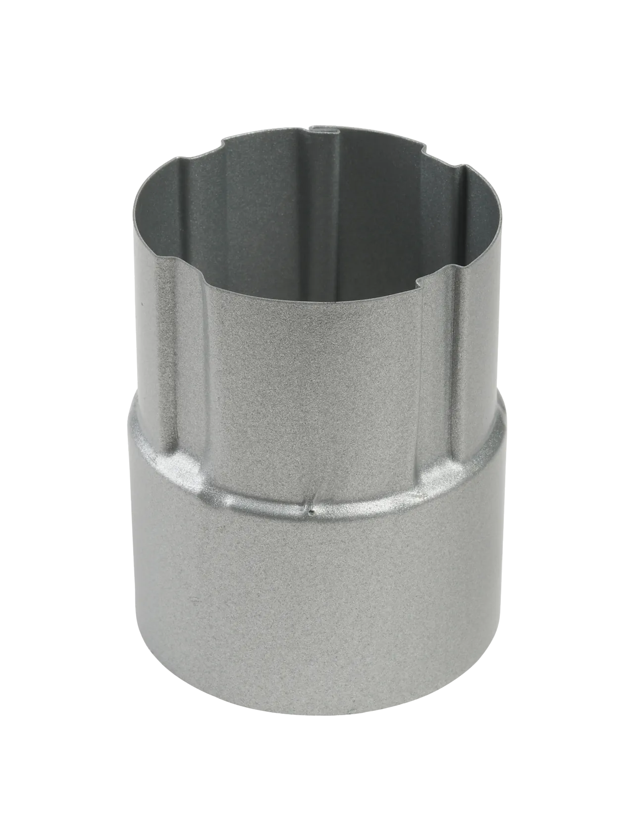 Nedløpsrørskjøt Stål 75 mm Silver