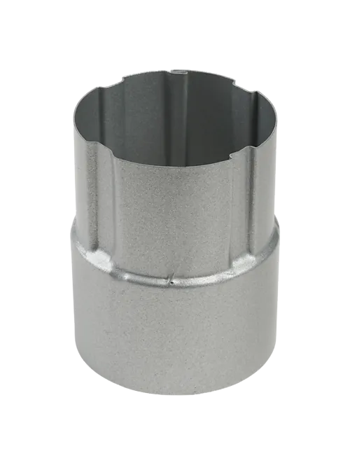Nedløpsrørskjøt Stål 75 mm Silver