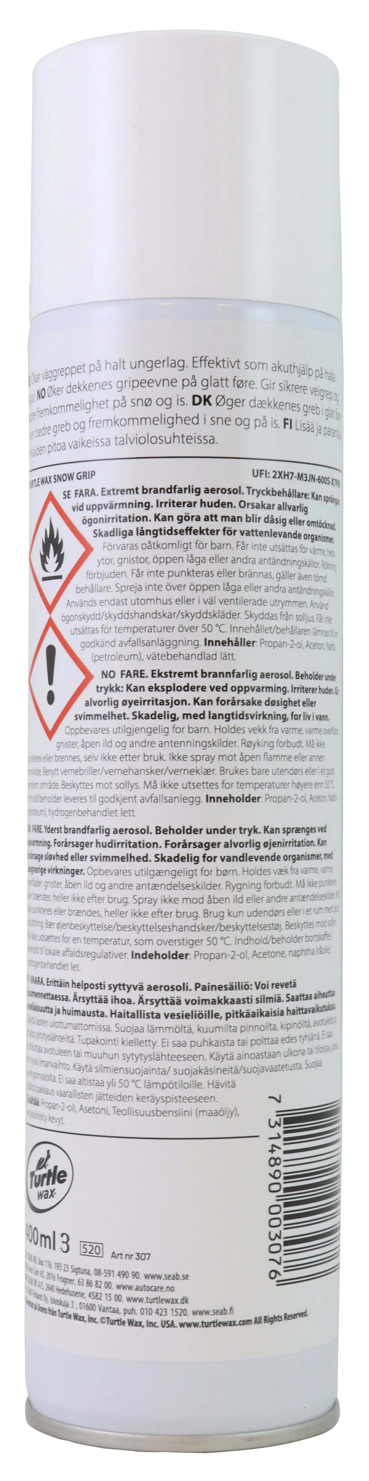 Dekk klister 400 ml turtle wax snow grip null - null - 2 - Miniatyr