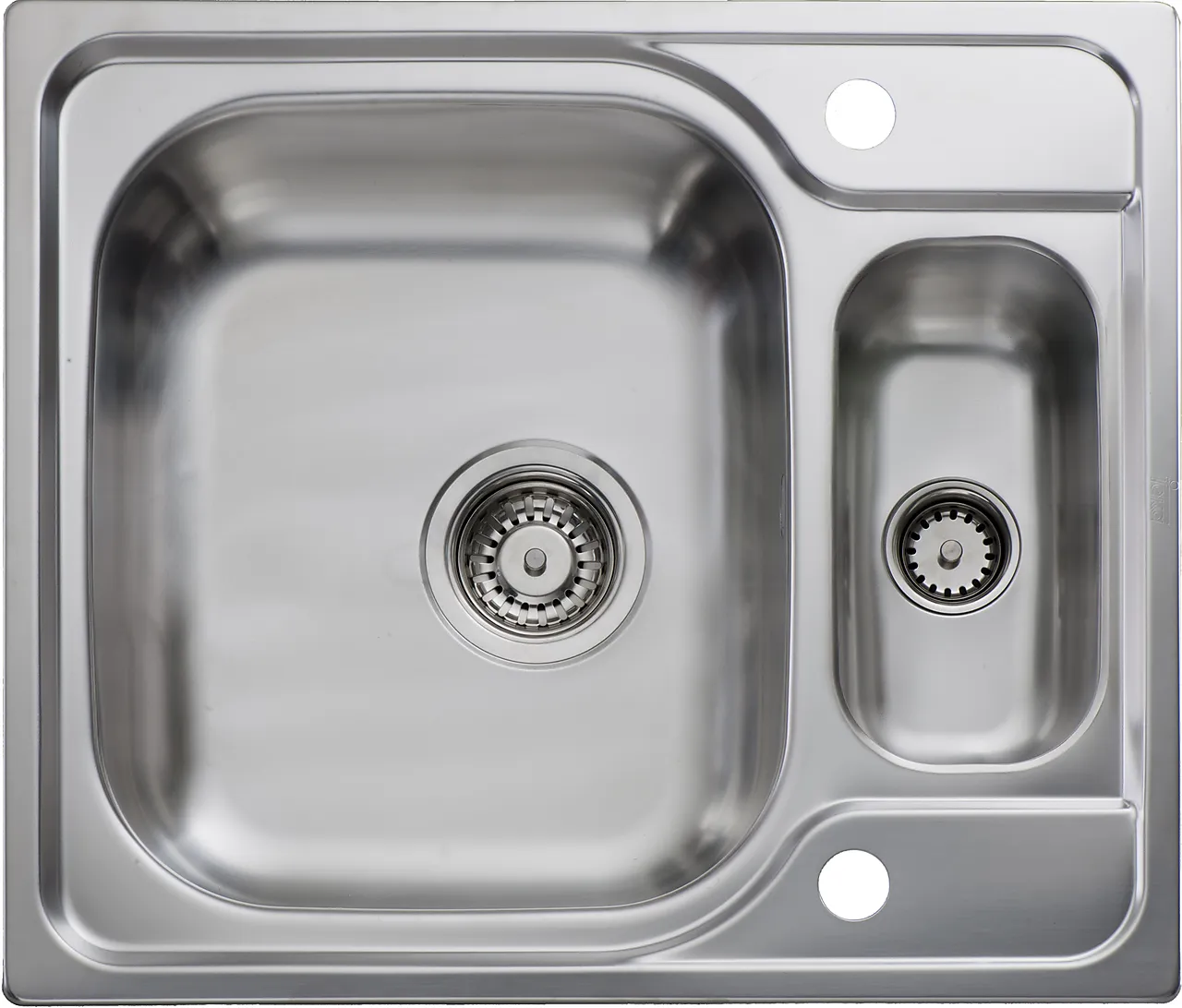 Vask une150 halvannen kum 2 kranhull vendbar Vask une150 halvannen kum 2 kranhull vendbar