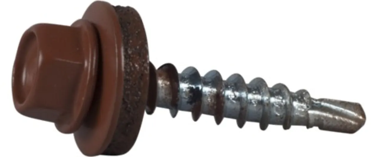 Byggskrue 4.8x35 teglrød 1 pak farmerskrue