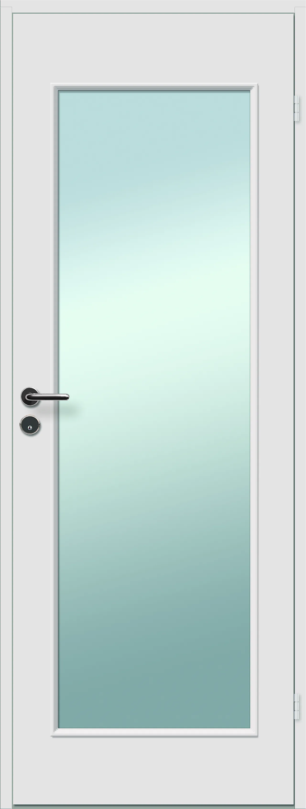 Innerdør slett med glass 80x210 cm