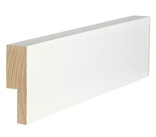Utforing furu dørsett laminert hvit bomull S0502-Y 18x70x2100 mm