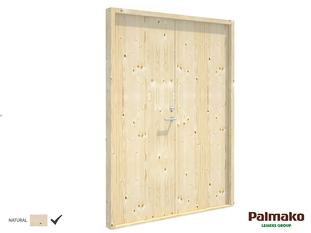 Boddør dobbel 18° 150x200 uten vindu Palmako