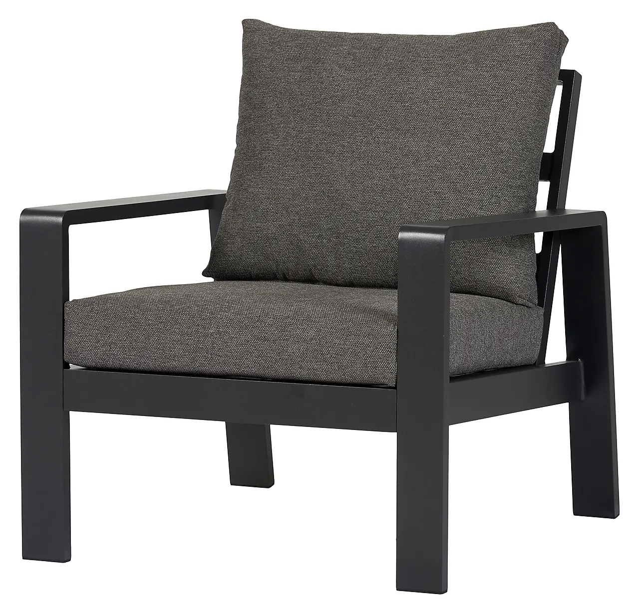 Hagestol med pute sort/grå Lis