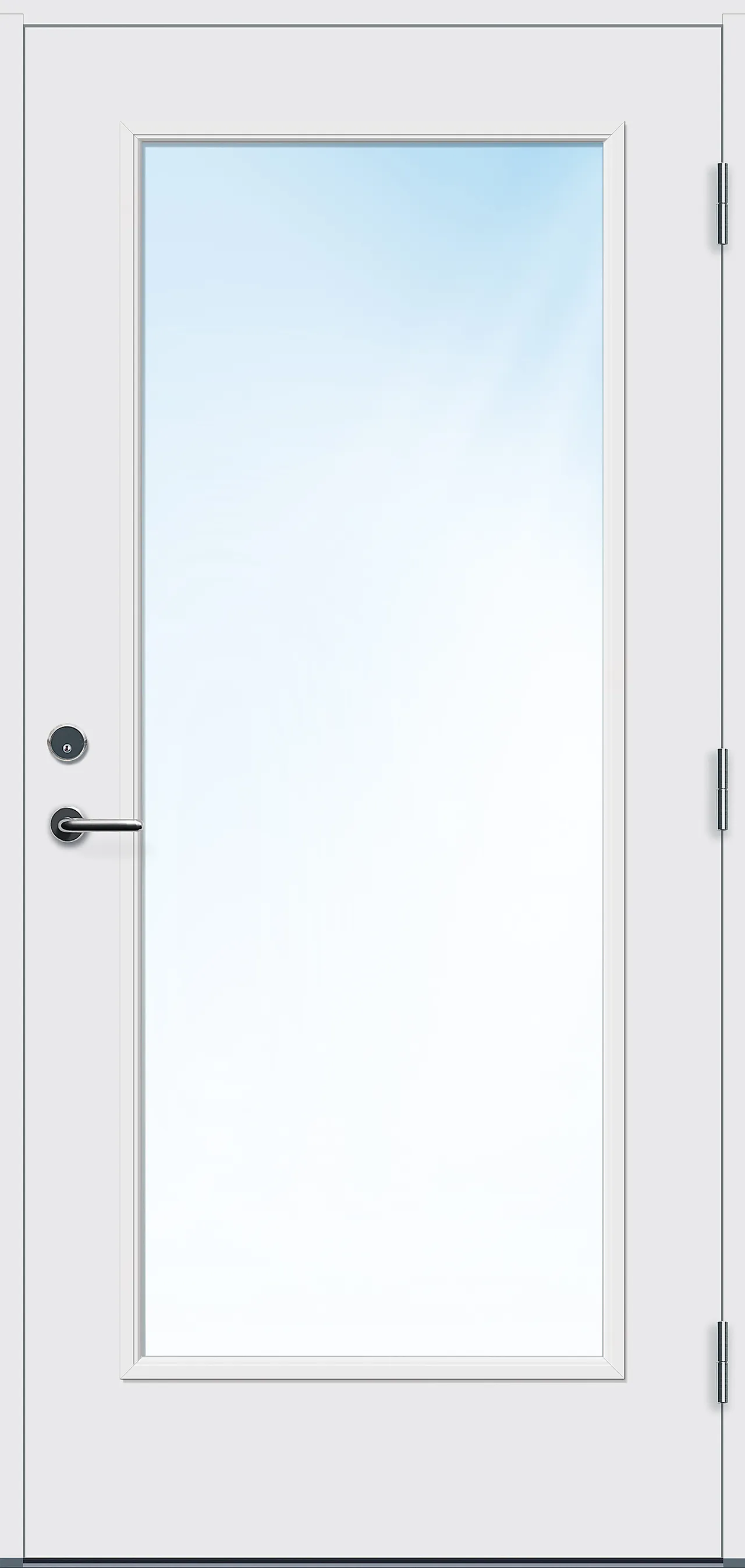 Ytterdør Lier hvit høyre 100x210 cm