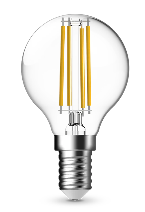 Lyspære led filament mini globepære flameswitch E14 4 Watt