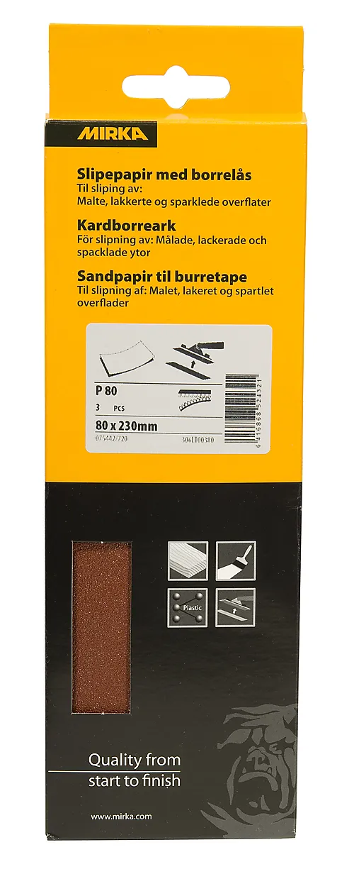 Slipepapir m/borrelås 3stk K80