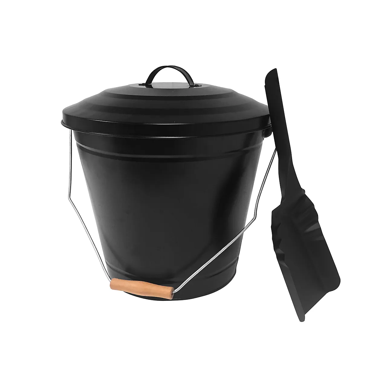 Askebøtte med lokk og spade Askebøtte med lokk og spade