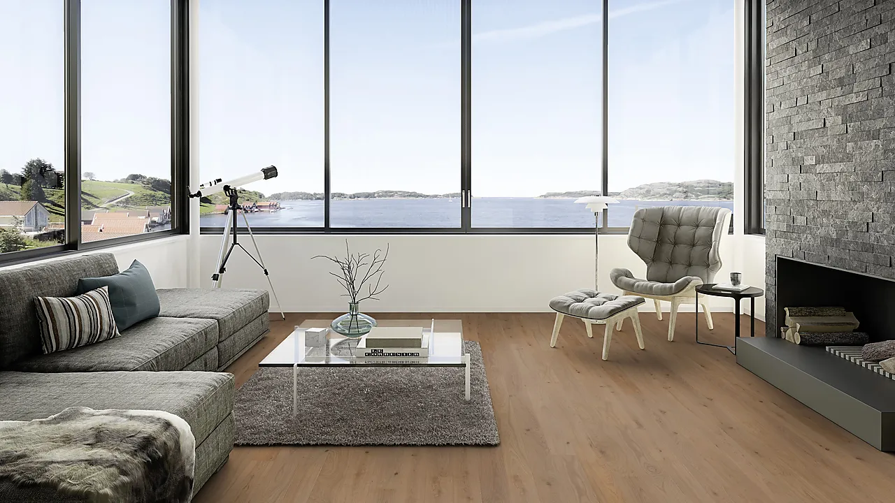 Parkett Eik Medium Grey Plank Live Matt Plus