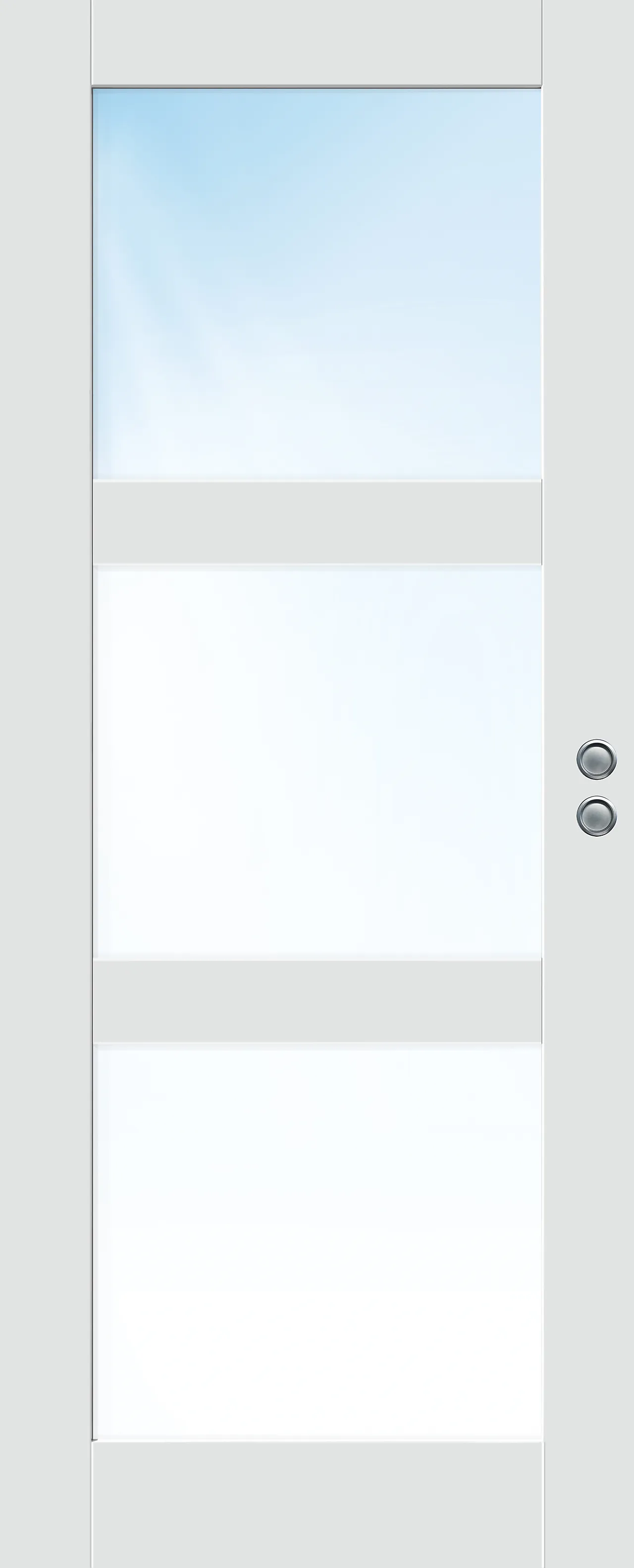 Skyvedør Stil 3 med frostet glass hvit 80x210 cm null - 80x210 cm - 3 - Miniatyr
