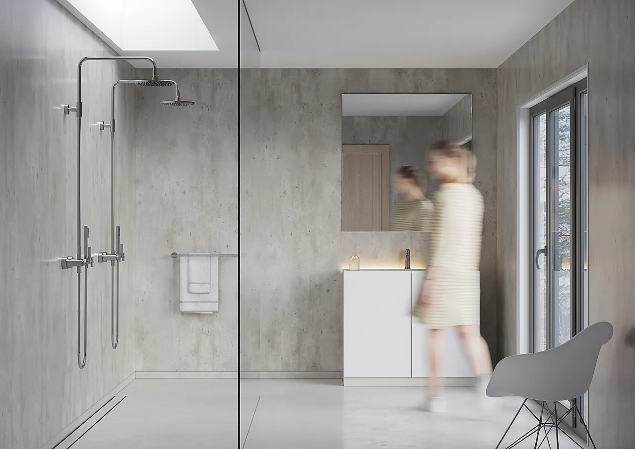 Baderomsplate cracked cement 10x620x2400 mm null - null - 3 - Miniatyr