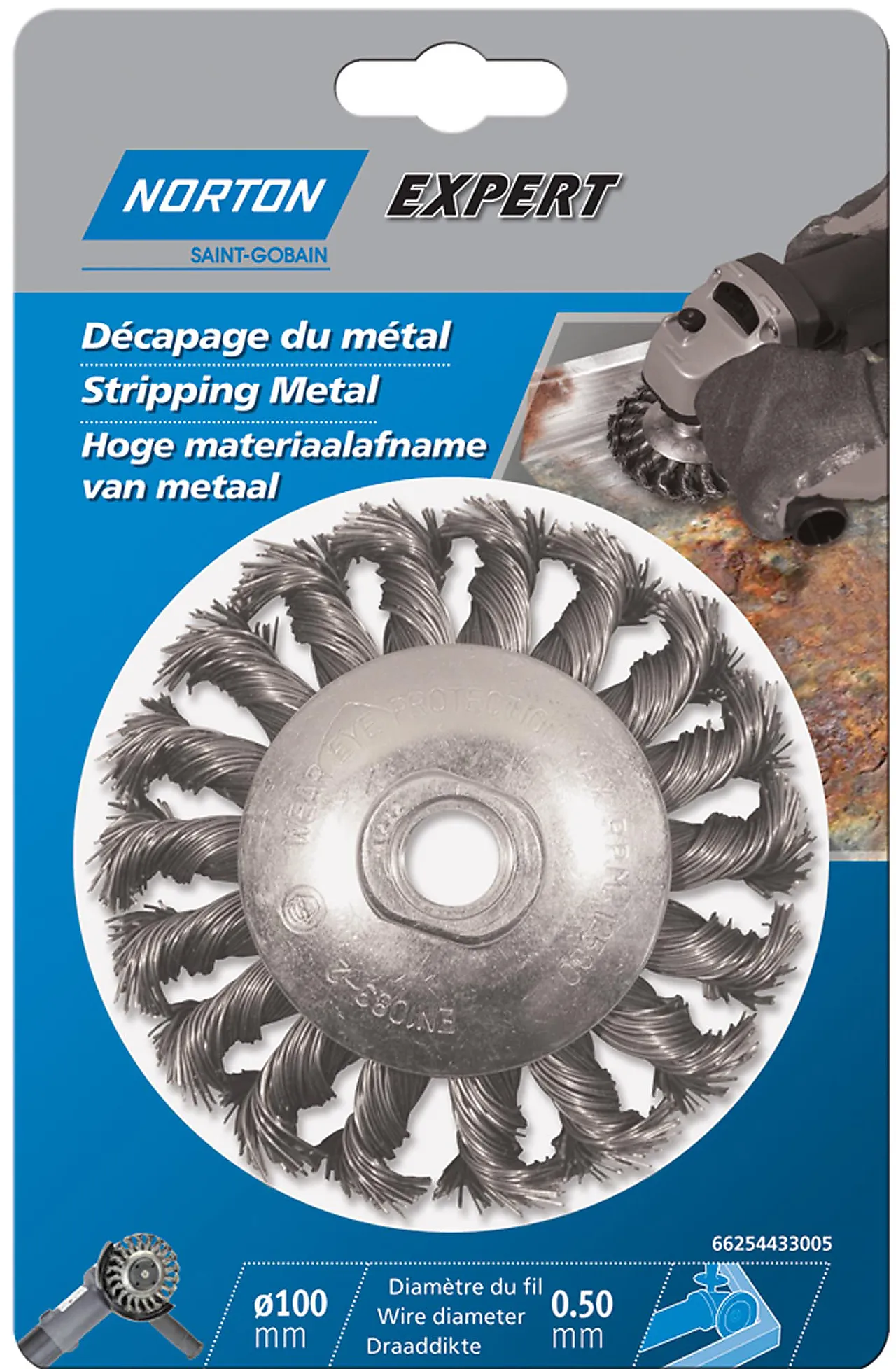 Stålbørste tvinnet 115 x 0,5 med m14 gjenger og tråd Stålbørste tvinnet 115 x 0,5 med m14 gjenger og tråd