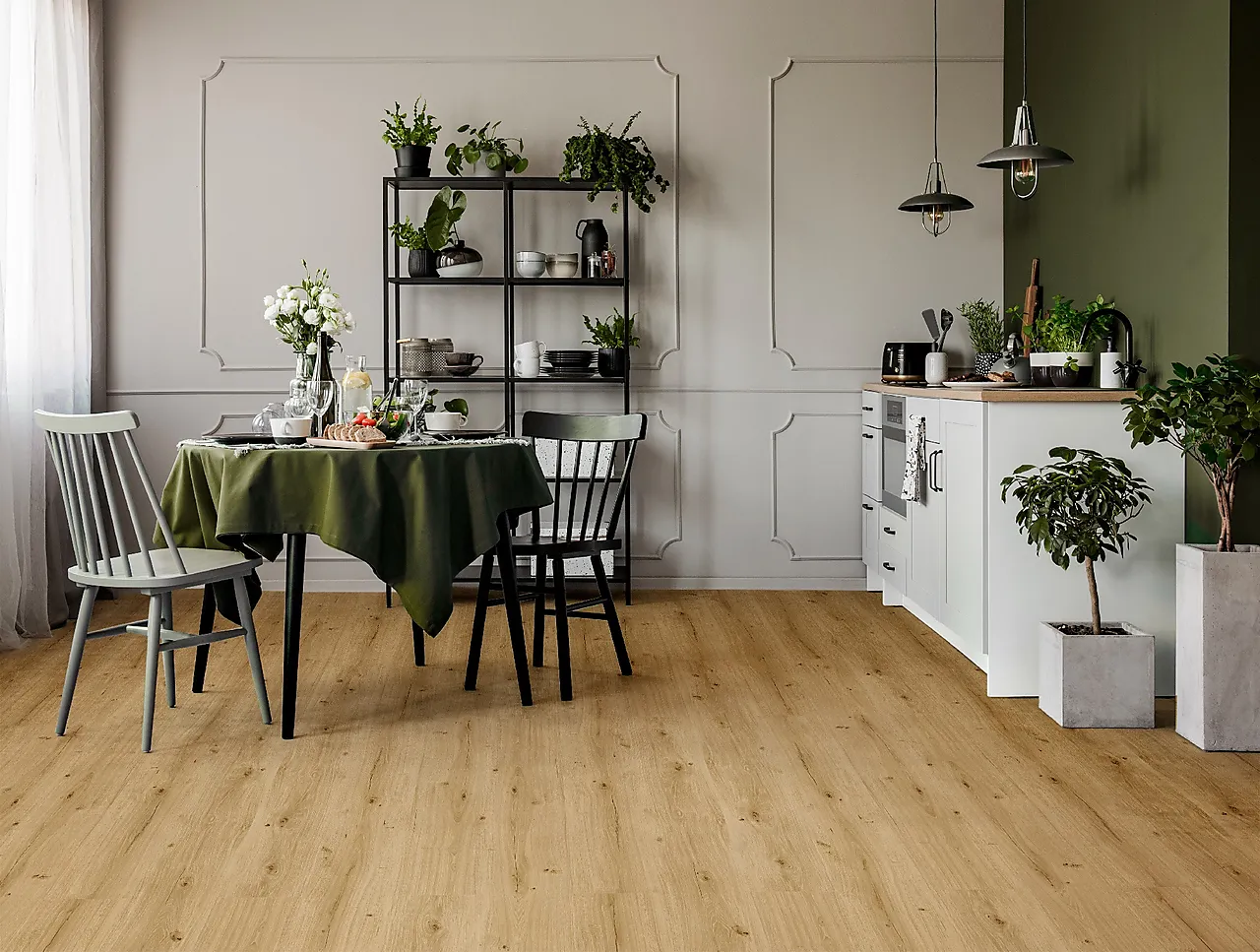 Hydrovinyl gulv lys natur eik 1815x230x10 mm null - null - 2 - Miniatyr