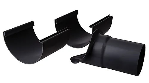 Tappstykke justerbart 10/75 sort til plast takrenner