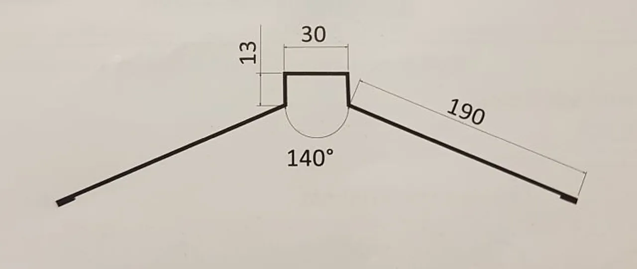 Mønebeslag 190x190x2000 mm sort null - null - 2 - Miniatyr