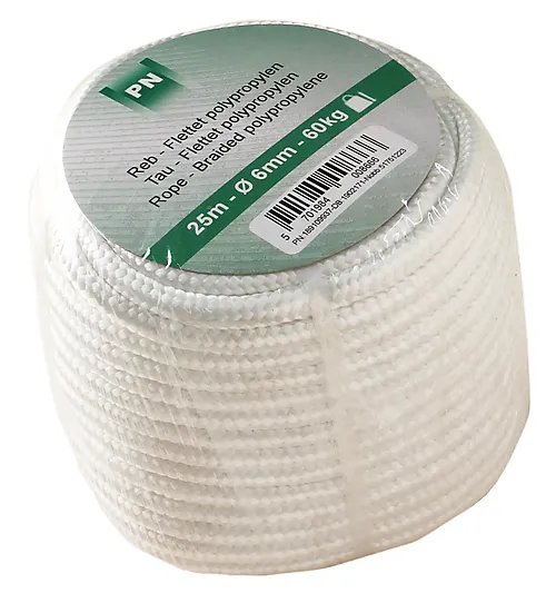 Tau flettet ø 6 mm x 25 m polypropylen