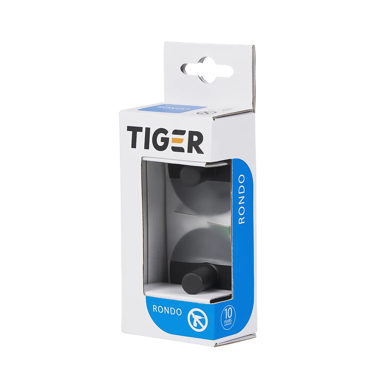 Krok enkel rondo svart matt 2 stk svart matt rustfritt stål