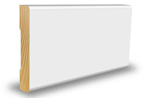 Karmlist furu rundkant hvit bomull 12x56x4400 mm