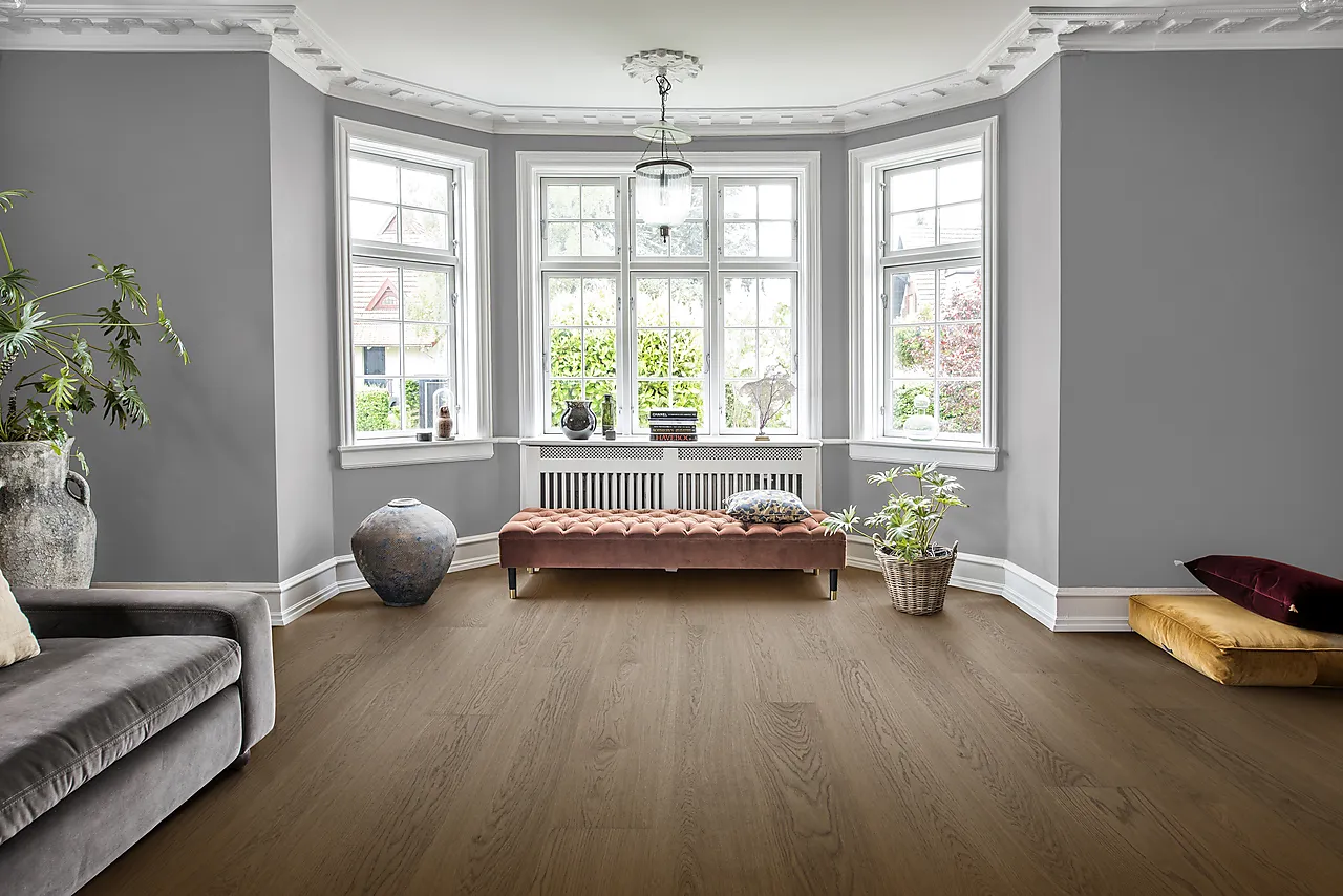 Hagstad herdet tregulv select børstet shadow brown