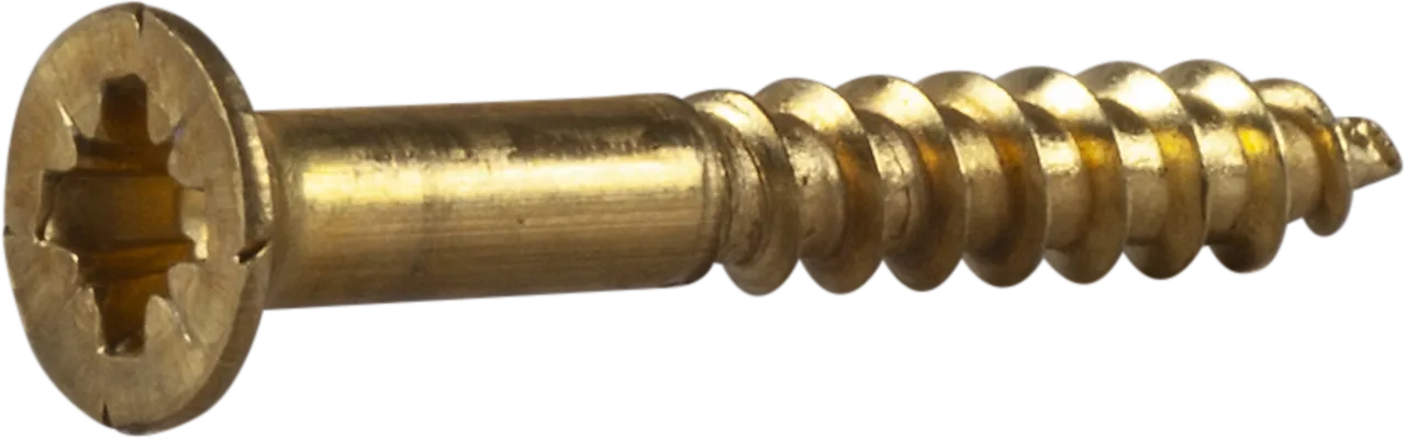 Treskrue inv sh 3,45x25messing -10 senkhode for bruk innendørs