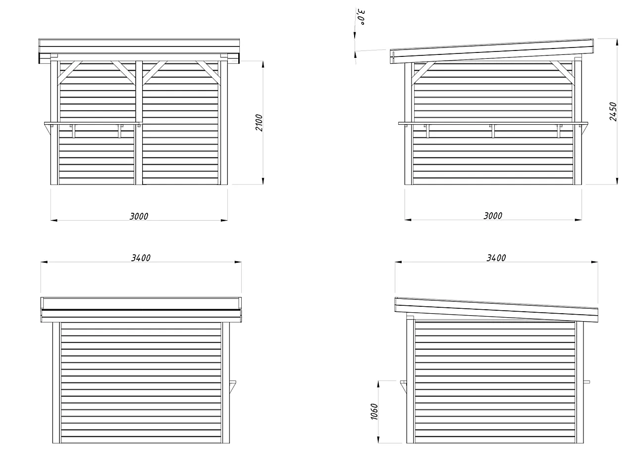 Paviljong Limtrekonstruksjon 28 mm veggbord 303 8,3 m2 null - null - 2 - Miniatyr