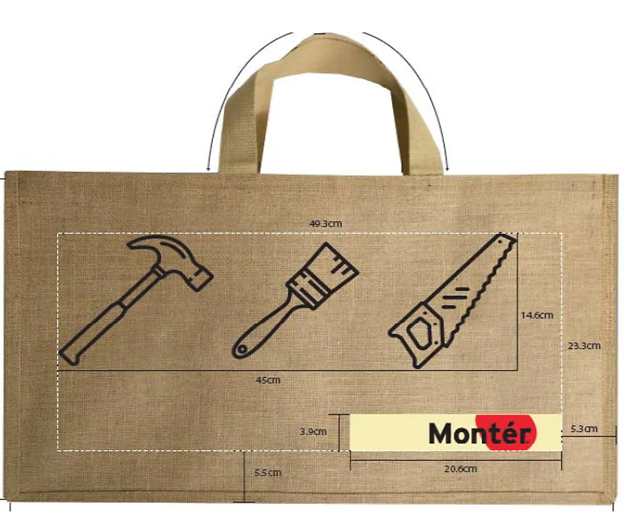 Monter jutebag 600x350x350 mm