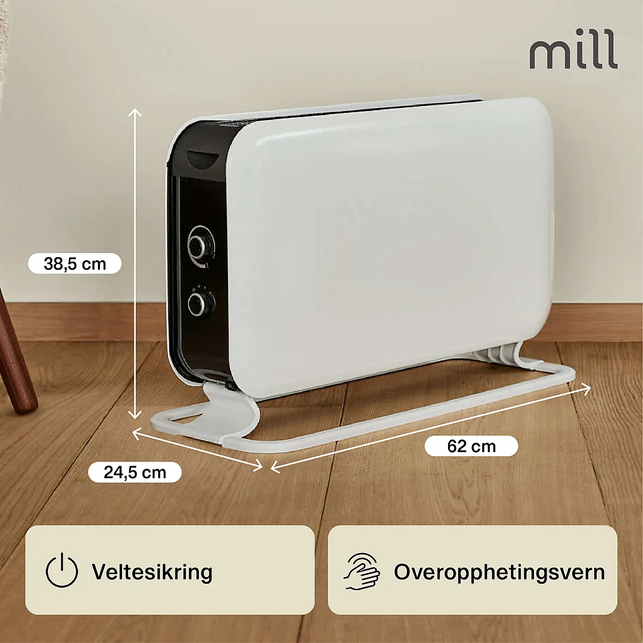 Gulvovn 2200 watt max mekanisk null - null - 2 - Miniatyr