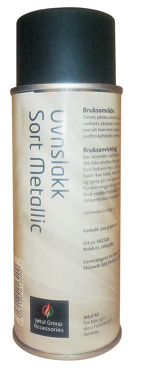 Ovnslakk 400 ml sprayboks sort metallic lakk-senotherm til rør