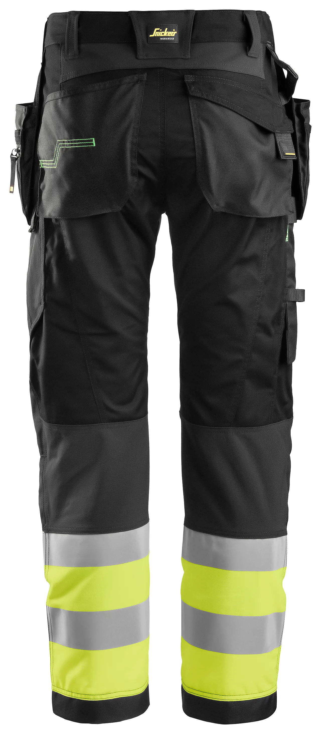 Håndverksbukse 6931 FlexiWork+ kl.1 Sort/HiVis gul str 150 null - null - 2 - Miniatyr