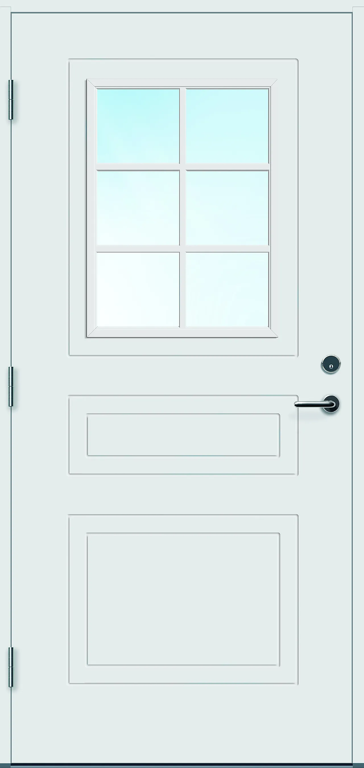 Sidefelt ytterdør Stryn med cotswold glass hvit 40x200 cm null - 40x200 cm - 3 - Miniatyr