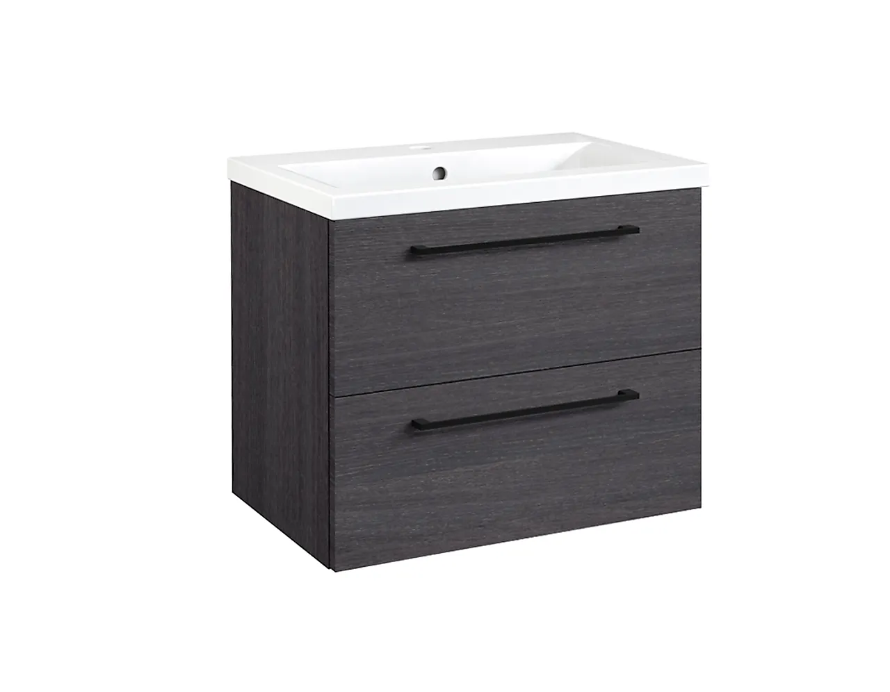 Servantskap 80 cm sort eik med servant