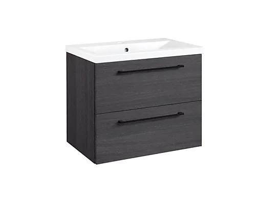 Servantskap 80 cm sort eik med servant