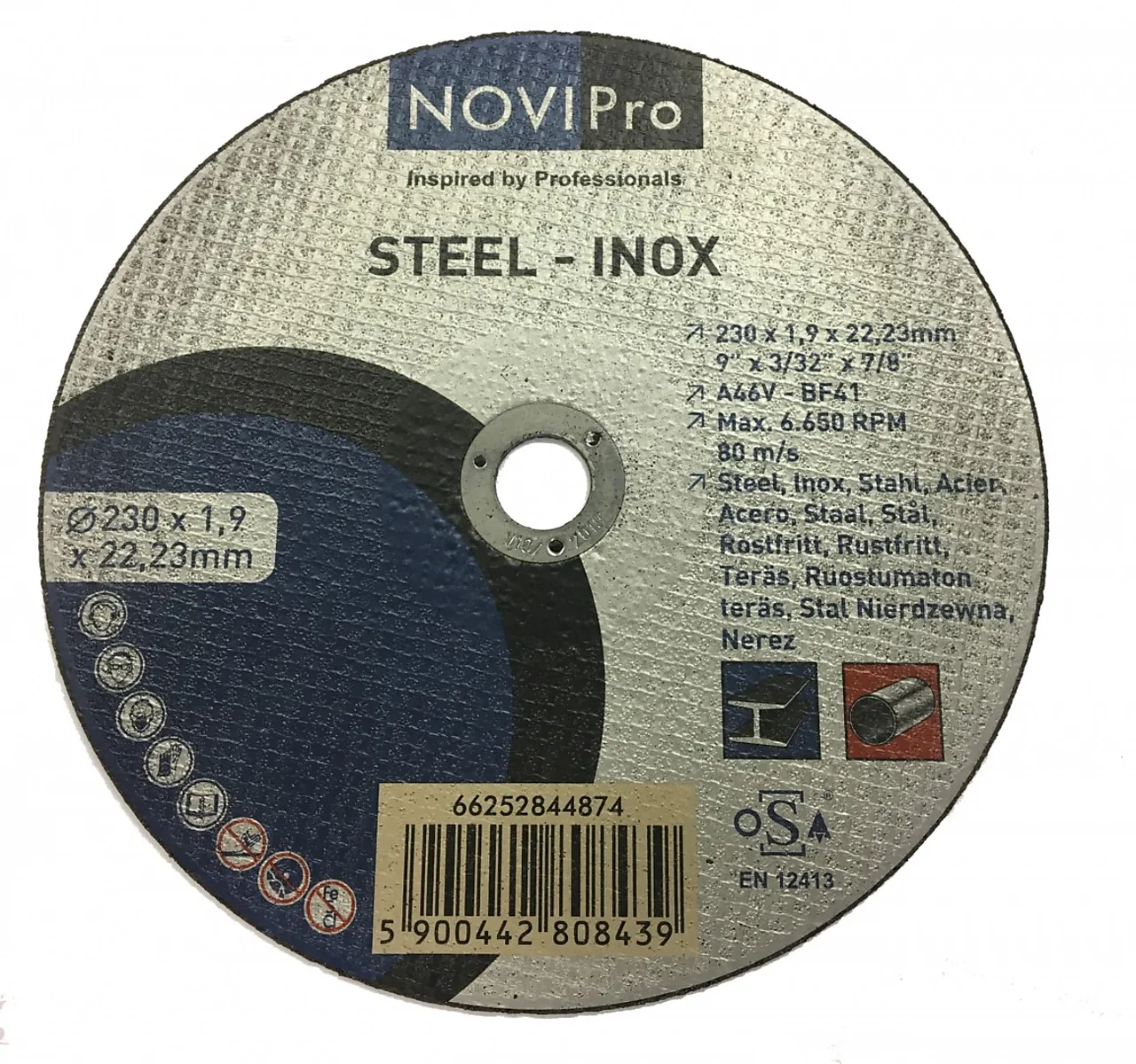 Kappeskive stål 230x1,9x22 np