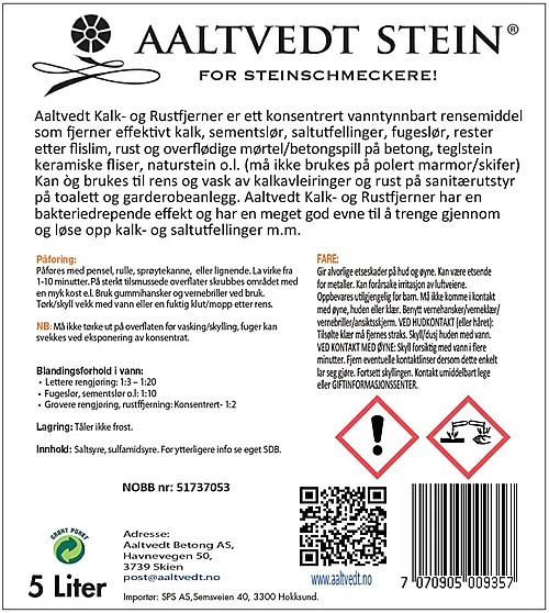 Steinrens kalk-og rustfjerner 5 liter