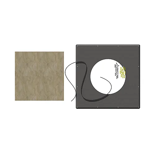 Dekkplate ø150 helis delt 0gr bp 2-delt helisolert sort