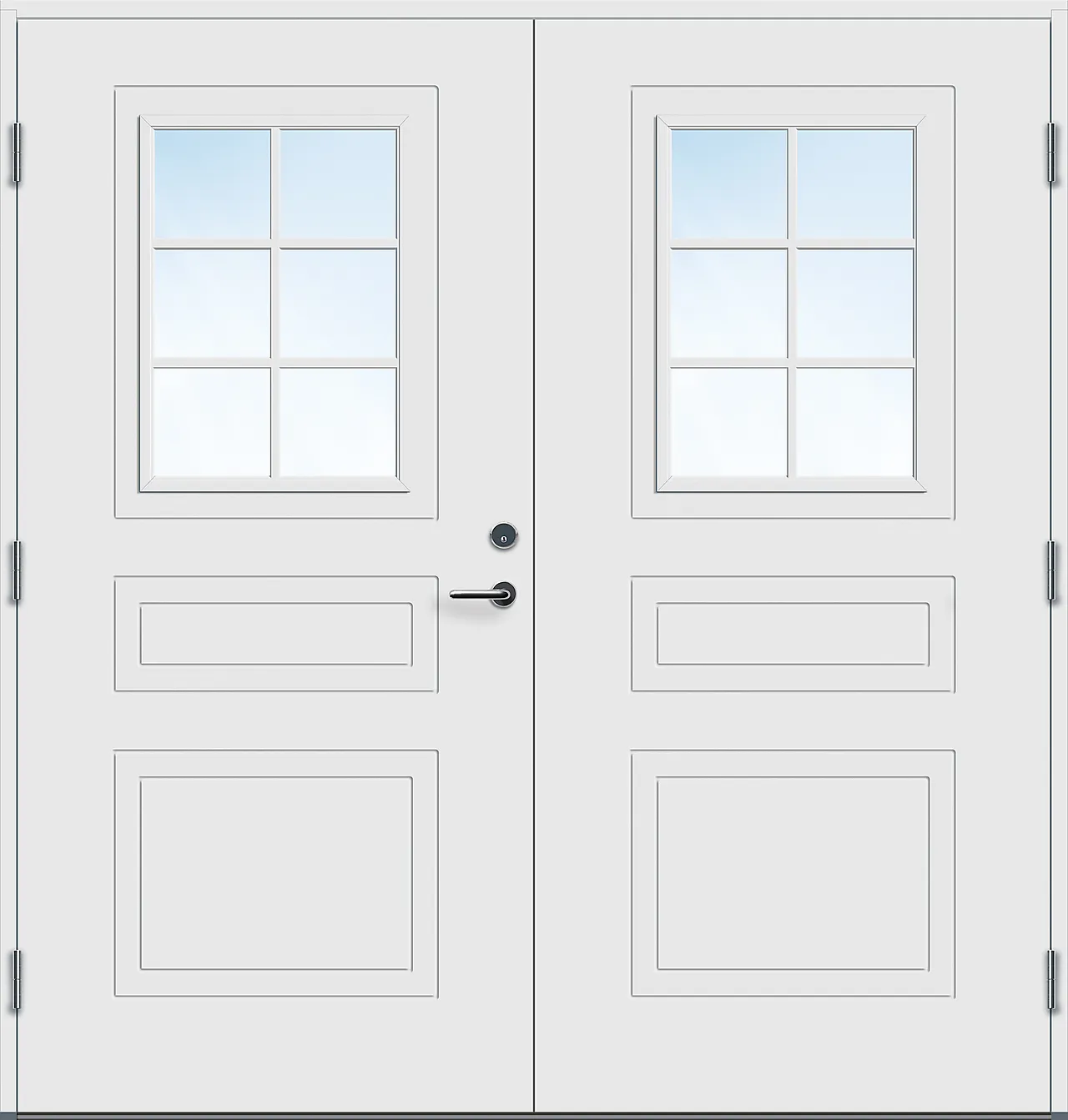 Ytterdør Stryn med glass hvit venstre 150x210 cm null - 150x210 cm - 3 - Miniatyr