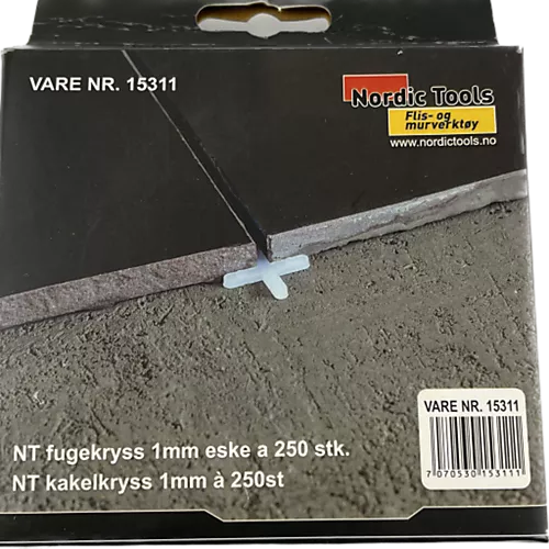 Fugekryss 1mm eske 250 stk