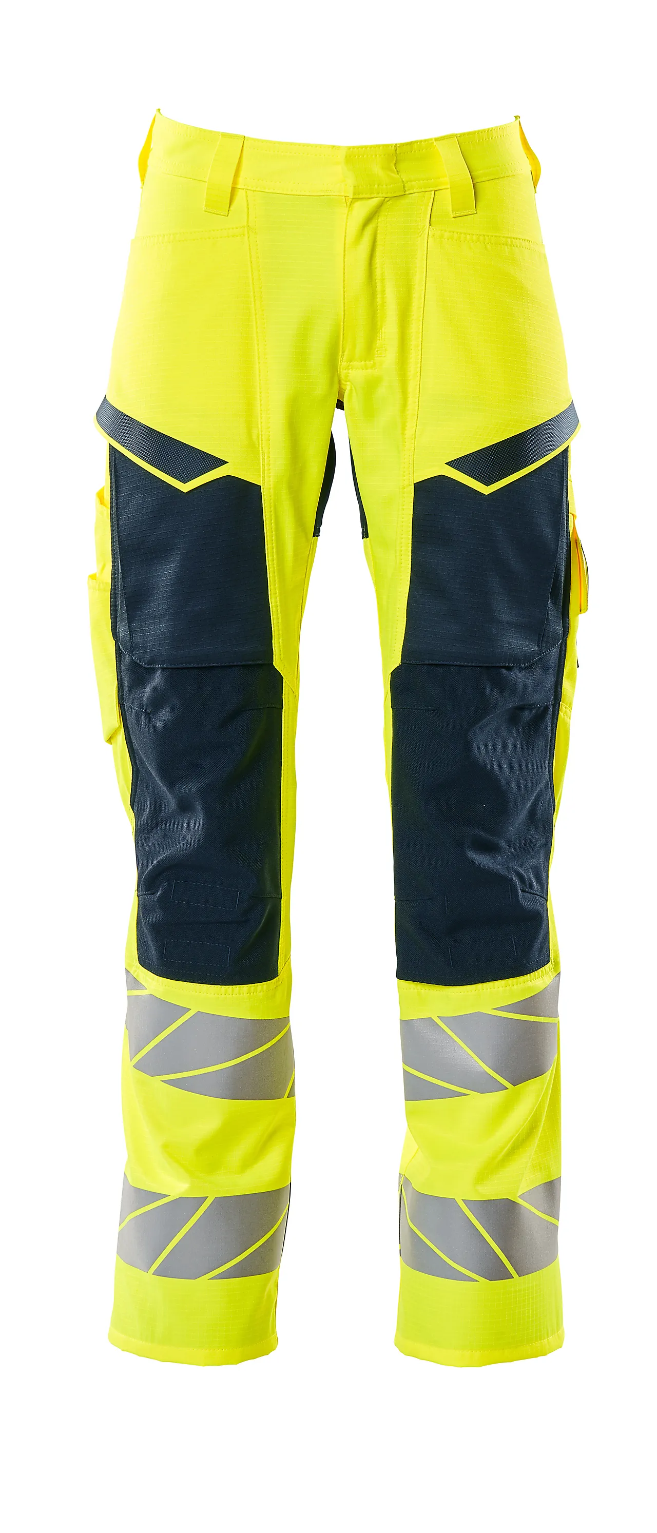 Bukse gul/marine 82c50 19579 hi-vis med knelommer stretchpanel Bukse gul/marine 82c50 19579 hi-vis med knelommer stretchpanel