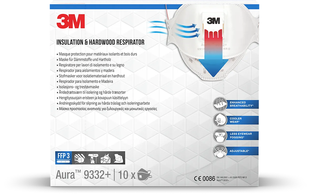 Maske fint støv 9233 PRO10 FFP3 Maske fint støv 9233 PRO10 FFP3